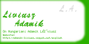 liviusz adamik business card